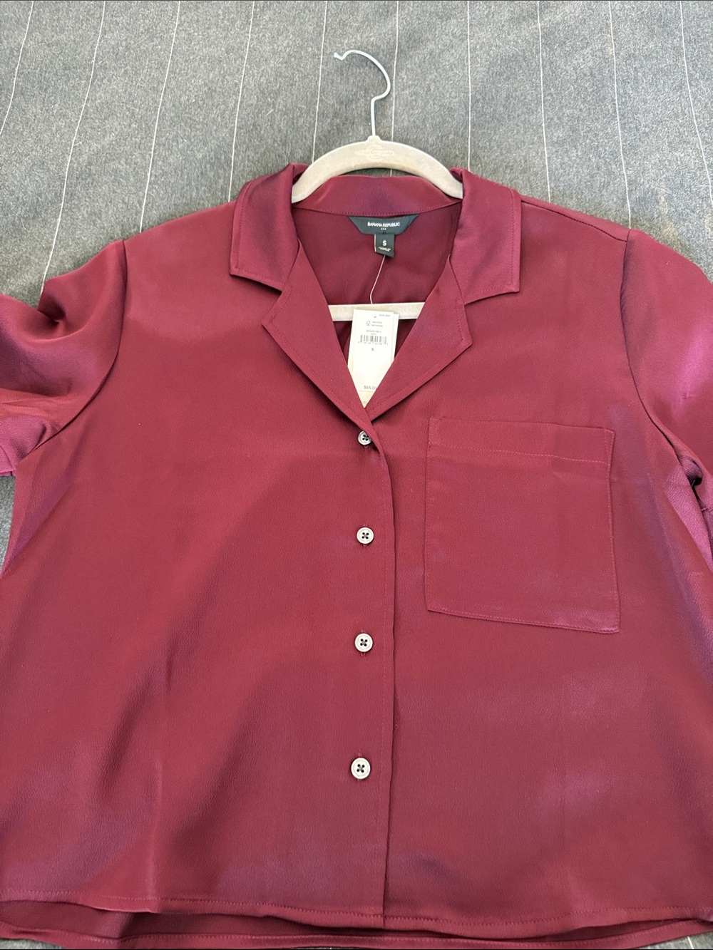 Banana Republic Camp-Collar Button Blouse in Wine